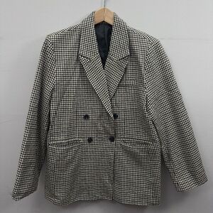 Black and White Houndstooth Blazer